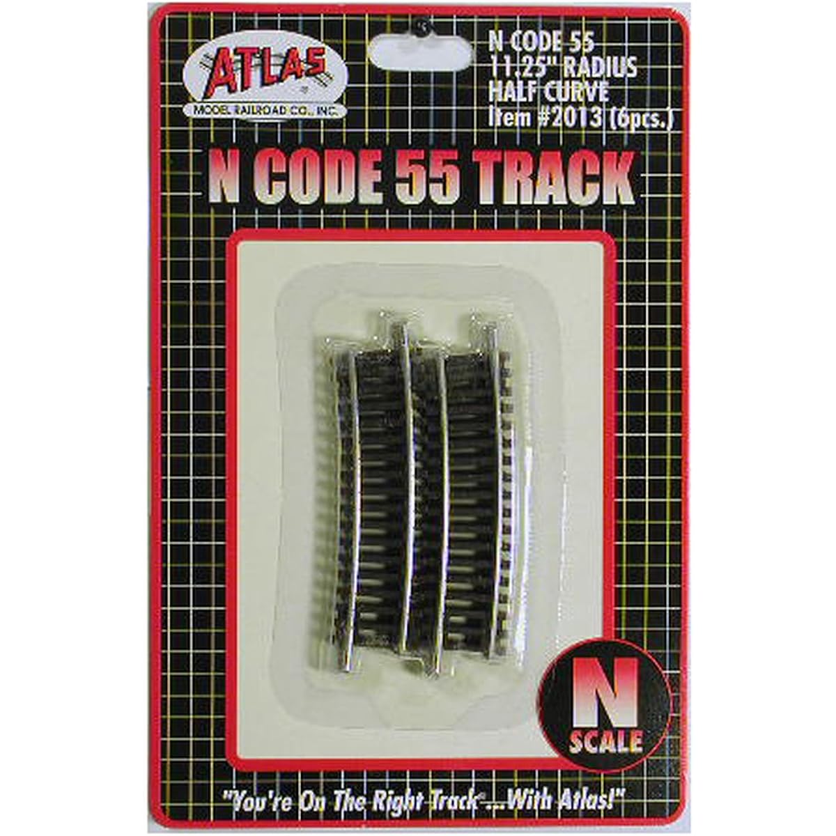 N Code 55 Nickel Silver 11.25" Radius Half Section Truck (6) Atlas Trains