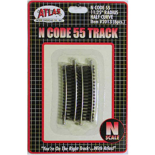 N Code 55 Nickel Silver 11.25" Radius Half Section Truck (6) Atlas Trains