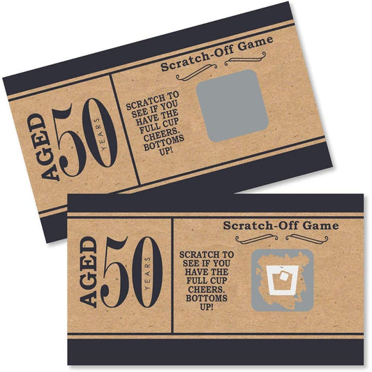 50th Milestone Birthday - Perfect Age Group - Birthday Party Game Scratch Off Cards - 22 Cards