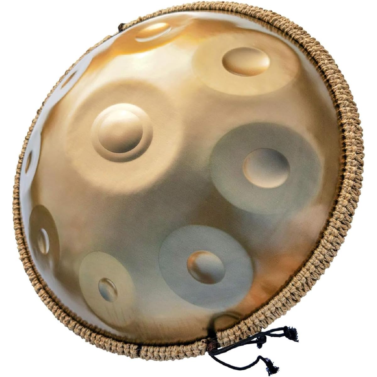 Gold Professional Handpan Drum D Minor 9 Notes 22 Inch 440HZ Steel Drum with Soft Handpan Bag, 2 Handpan Mallets and Handpan Stand for Sound Healing, Personal Meditation and Yoga