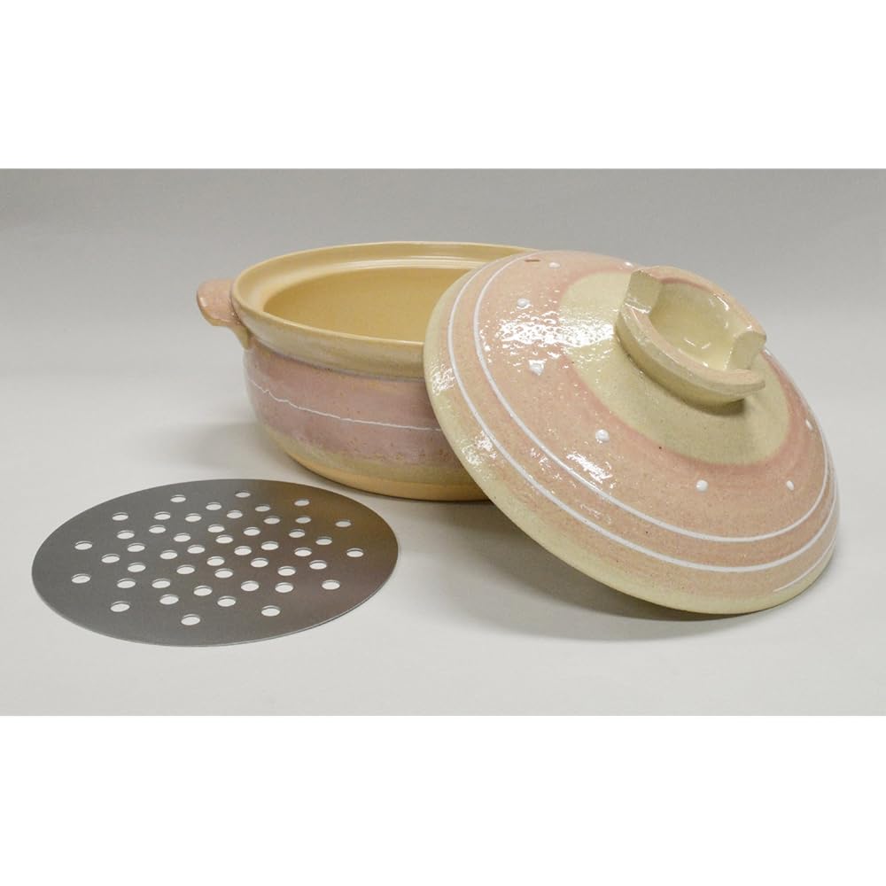 Santo Banko Ware Earthen Pot Pink Ichichin 25cm Size 8 For 2-3 people 13760 IH compatible