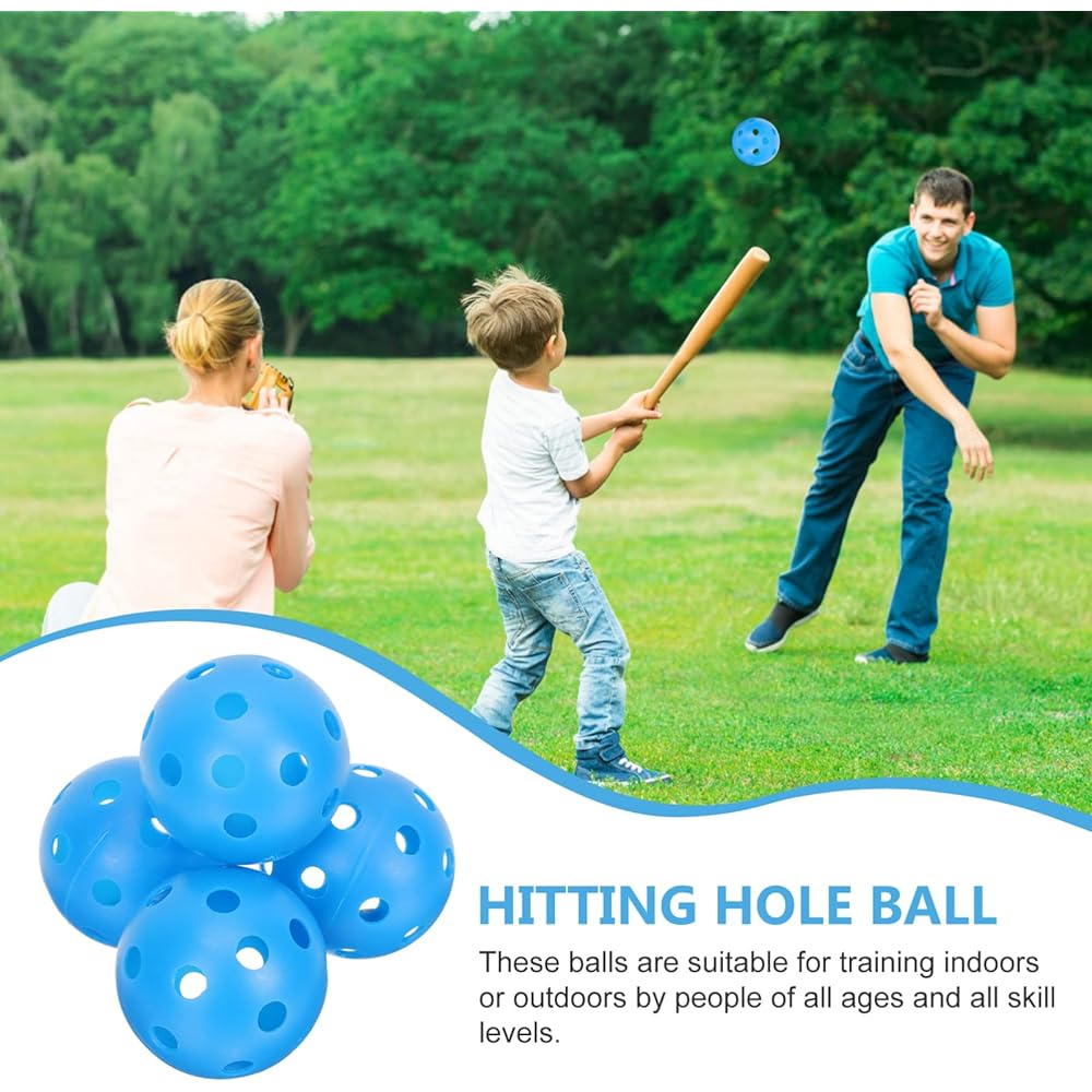iplusmile Perforated Ball Baseball 72mm Batting Ball Perforated Ball Color Ball Baseball PE Baseball Ball for Practice 12 Pieces (Yellow)