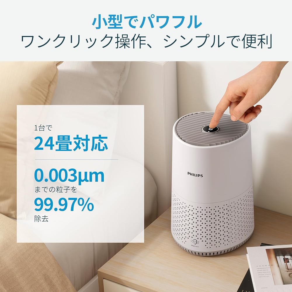 PHILIPS Air Purifier 2023 New Model AC0650/10 [Power Saving Measures] Compact Tabletop Compatible with 24 tatami HEPA Filter Energy Saving App Controllable Disinfection Dust Collection Pollen Dust Virus Pet Hair (600i Series) Japan Official