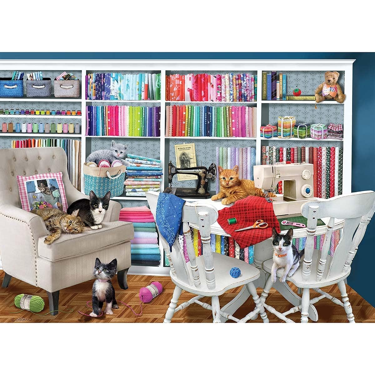 Cobble Hill 1000 Piece Puzzle - Sewing Room - Includes Sample Poster