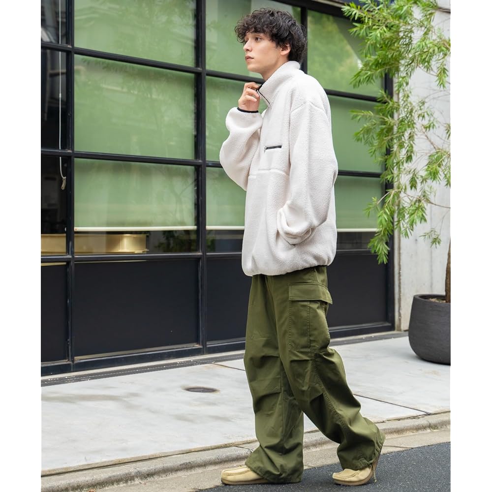 [Wego] Unisex Fleece Half Zip Pullover Clothes Sweatshirt Outerwear Tops Street Korean Simple Christmas Present Autumn Clothes Winter Clothes Autumn Winter Gift Present Men's