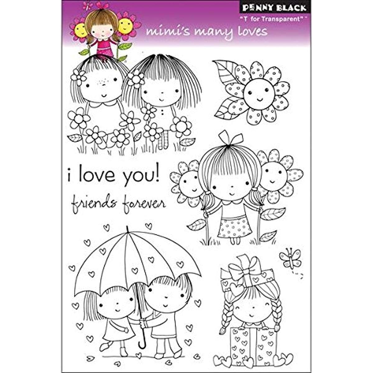 Penny Black Clear Stamps 5"X7.5" Sheet-Mimi's Many Loves (parallel import goods)