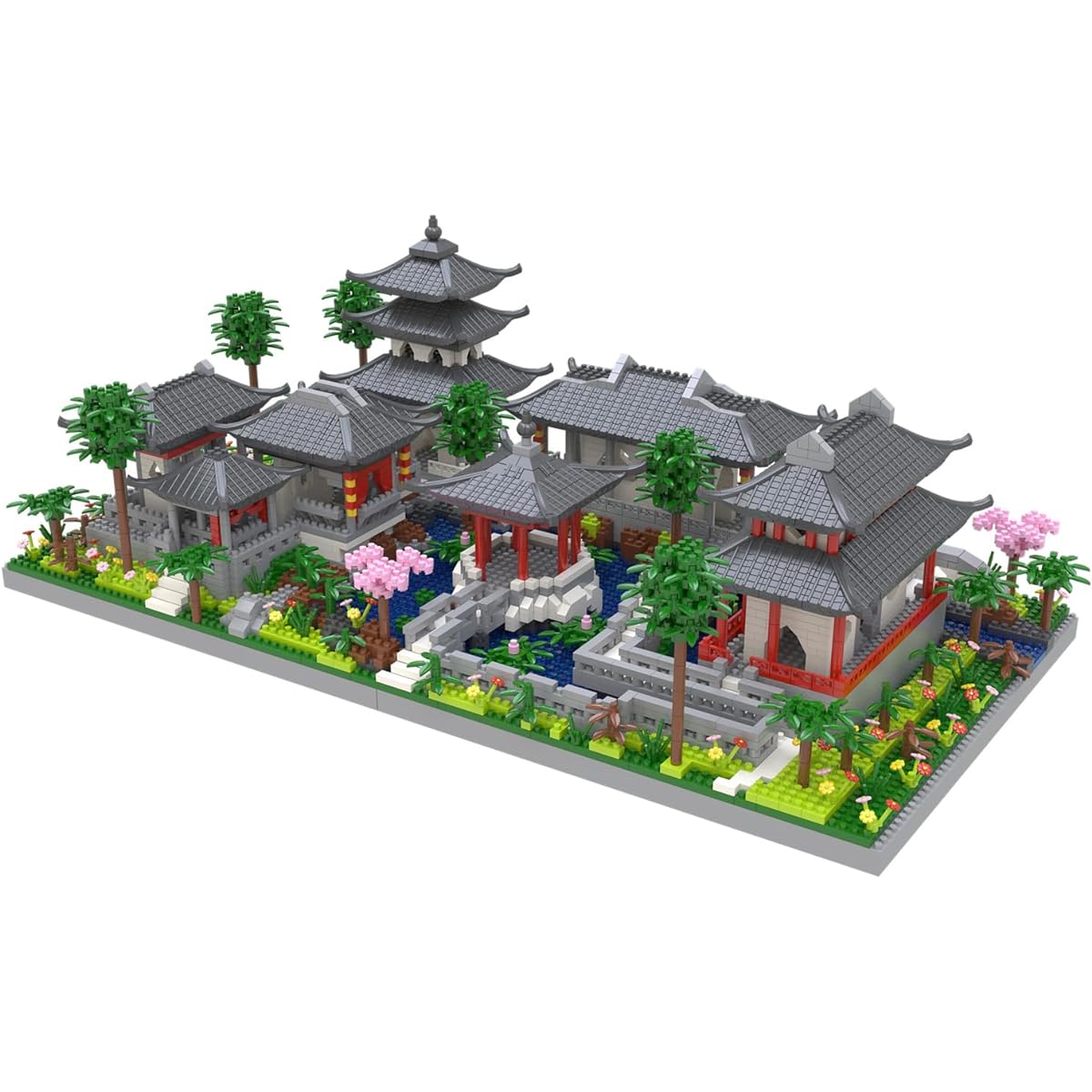 Kadablk Architecture Chinese Style Suzhou Garden (2# Courtyard Center) Micro Blocks Classic Famous Building Blocks Set Asian Culture for Adults & Kids 3888 Pieces