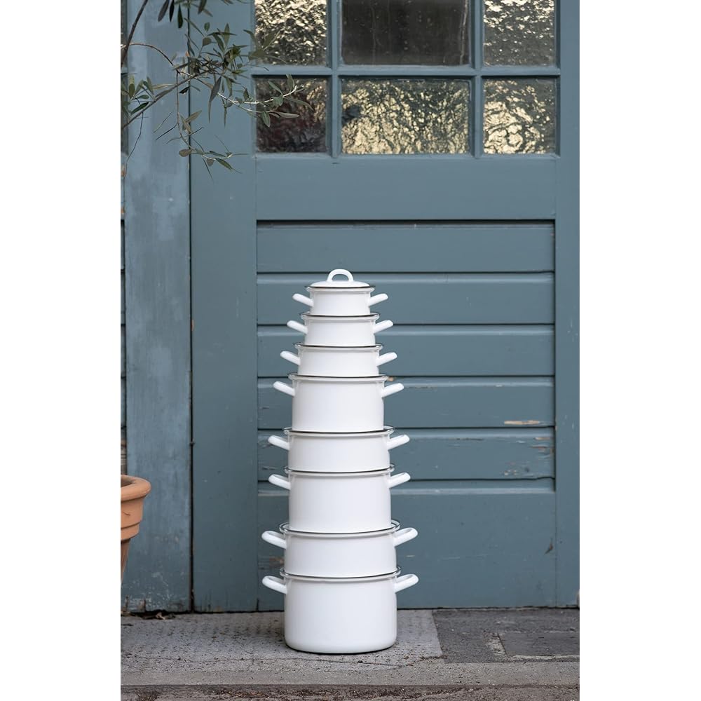 RIESS Single-handed Pot White 1kg Pot m.Deckel 16cm 1.5L 0122-033