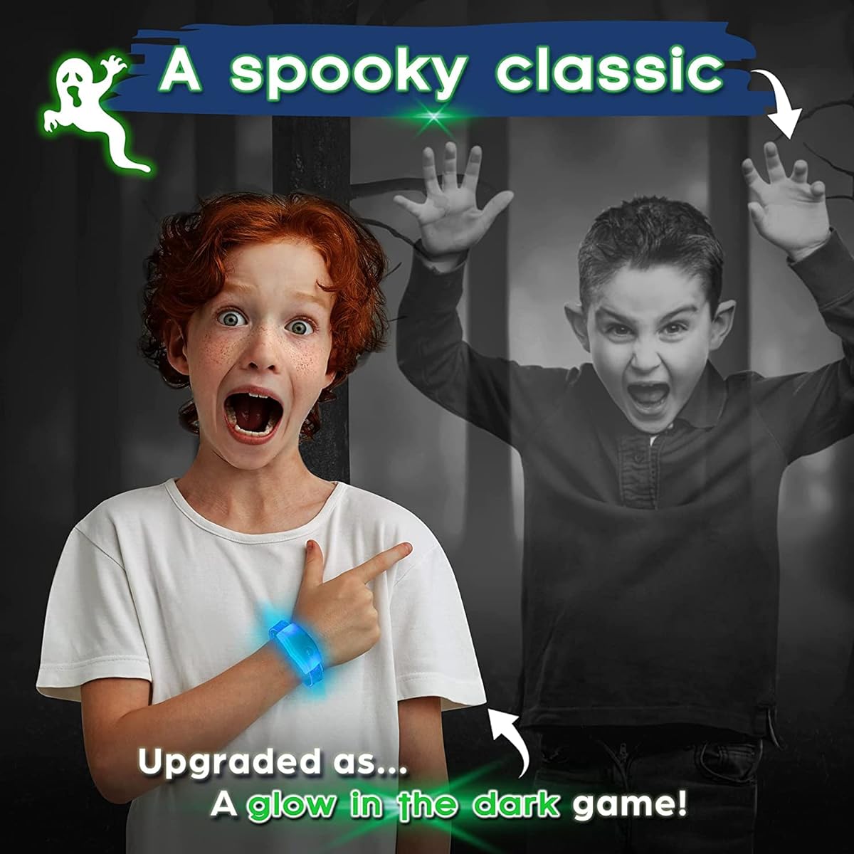 Ghosts in The Graveyard Redux: "One of the best spooky outdoor games for kids" | For ages 5 and up, for 4-8 players | Light-up game | Hide-and-seek style | Glow-in-the-dark game | For kids outdoor activities