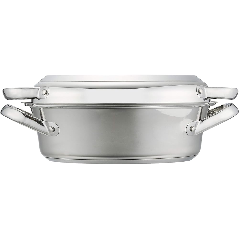 Meyer Oval Pan, Stainless Steel, Fluororesin Processing, Compatible with All Heat Sources, 3-Layered Bottom Structure, "All-in-One Oval Pan" [Domestic Genuine Product] PM-OVP