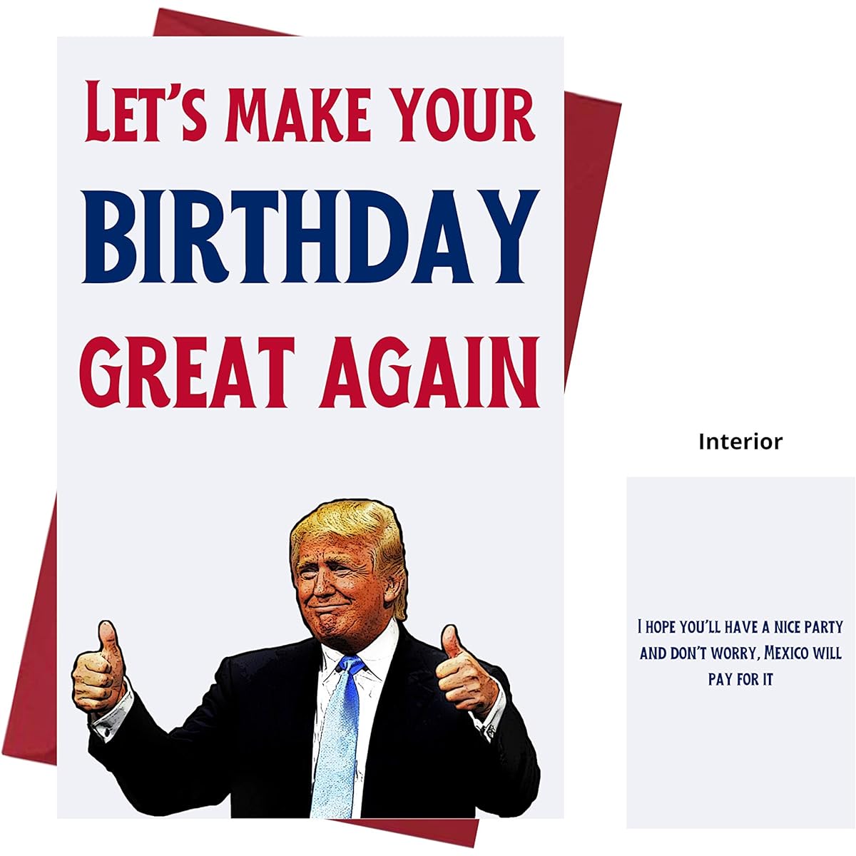 Let's Make Your Birthday Again (Donald Trump) - Sarcasm Birthday Cards for Women, Men, Friends, Coworkers, etc - Donald Trump Birthday Cards - Donald Trump Anniversary Birthday Cards