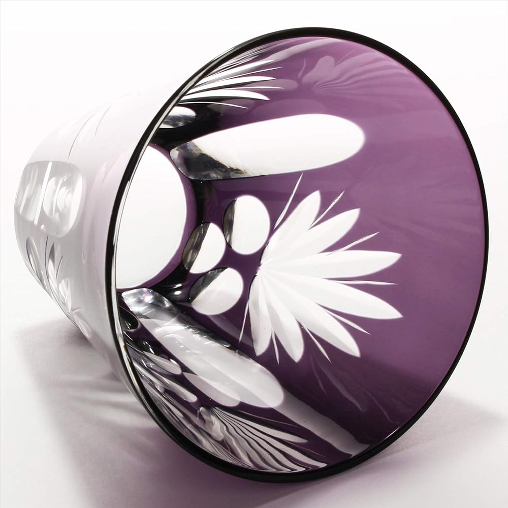 Edo Kiriko Maisen Free Glass (in gift box) Purple 710-217-7