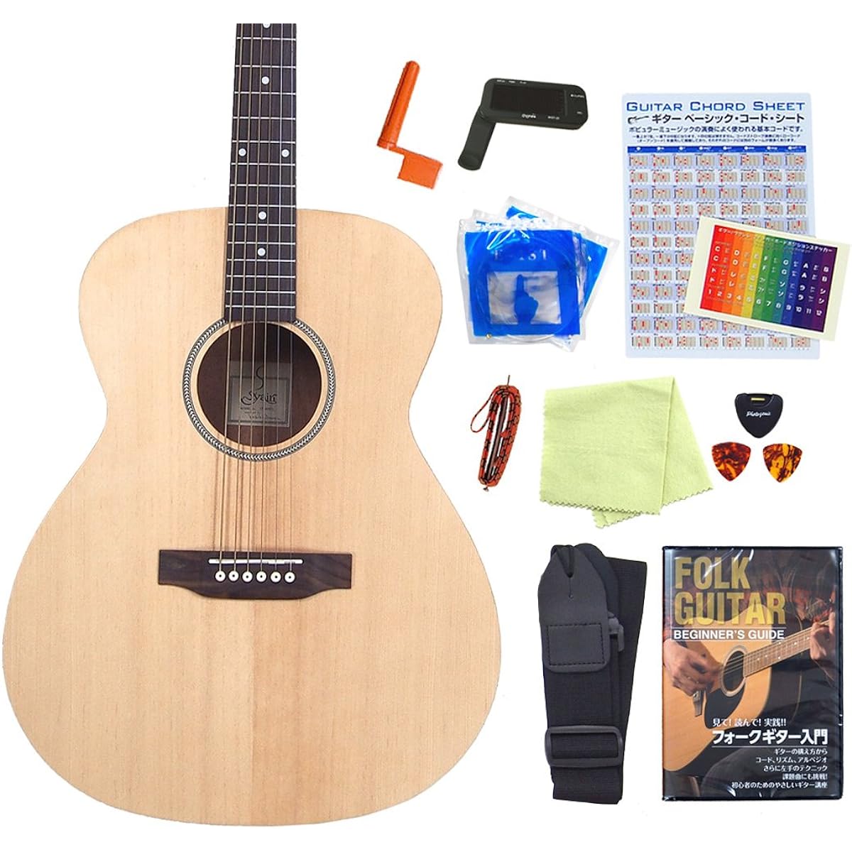 Acoustic guitar S.Yairi YF-04 Acoustic guitar for beginners 13-piece set Medium scale NTL [98765] [Safe to ship after inspection]