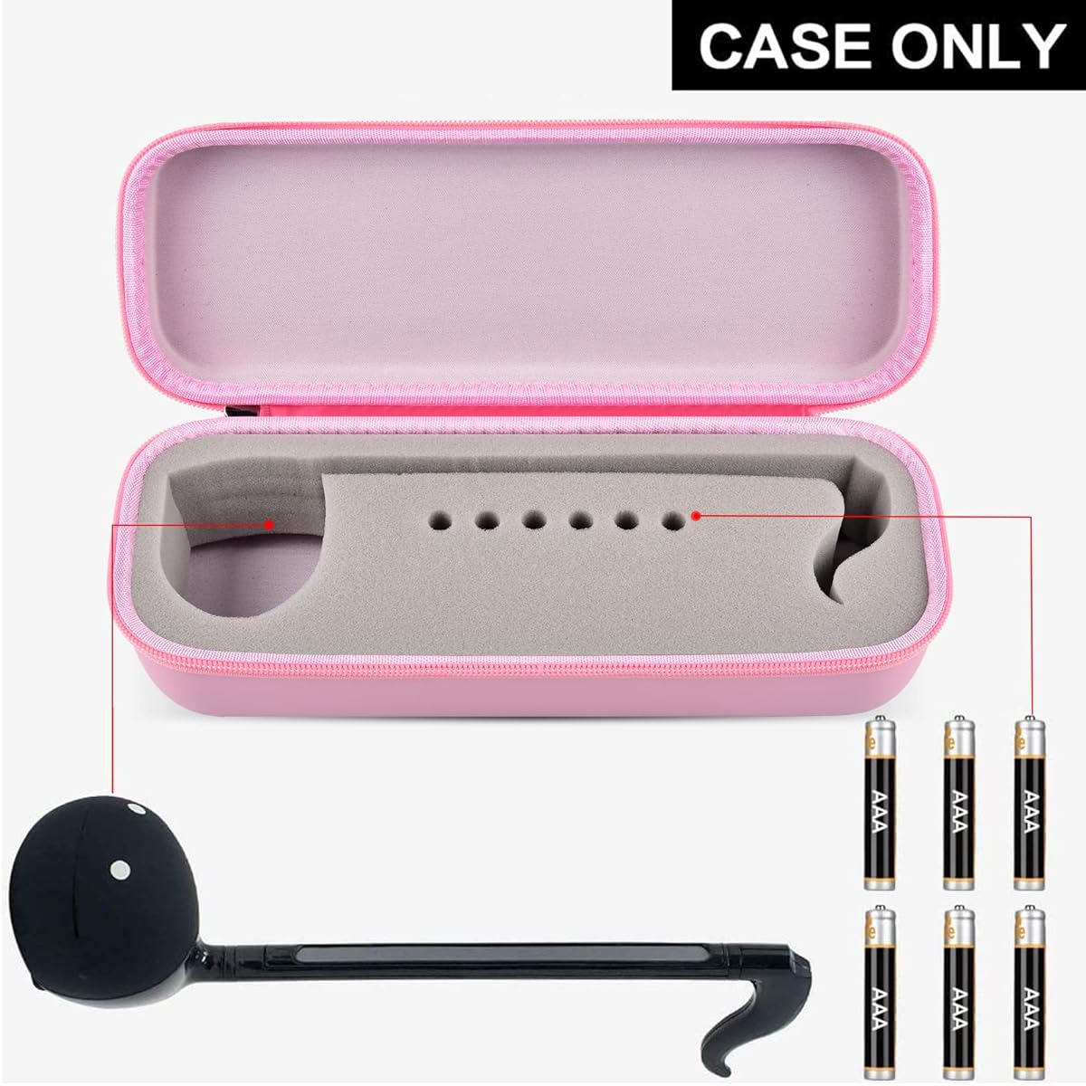 Case compatible with Otamaton Japanese electronic musical instrument portable synthesizer by Cube/Meiwa Denki, storage holder only fits for Regular Pink