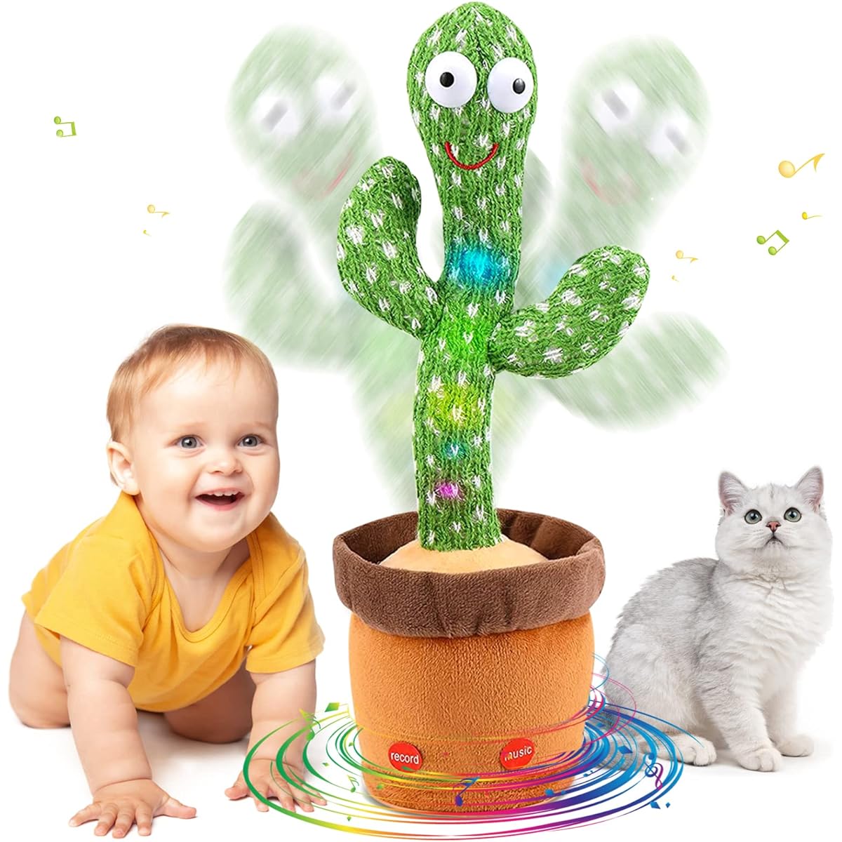 MILEGI Baby Dancing Cactus Singing Cactus Baby Toy Boys Baby Toy Dancing Cactus Imitation Toy with English Song Cactus Toy for Home Decoration