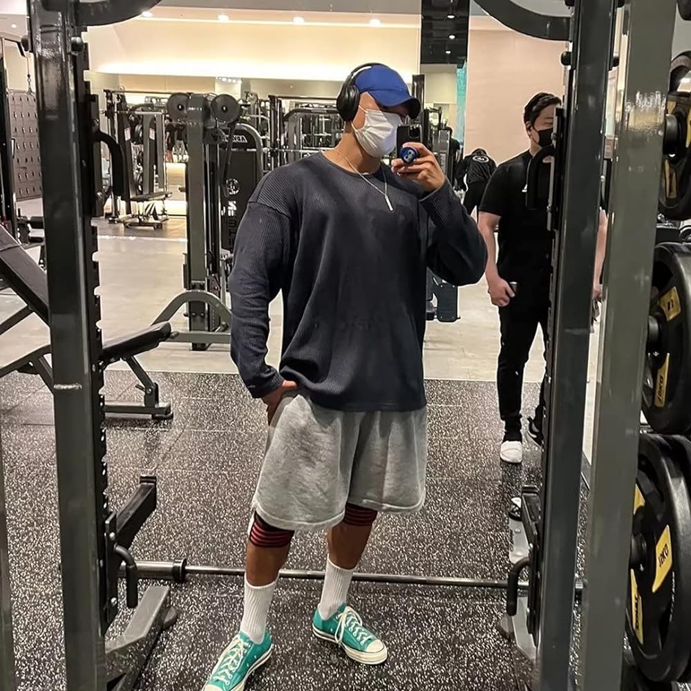 [Musgneer] Men's T-shirt, Long Sleeve, Sports, Training Wear, Fitness, Stretch Top, Muscle Training, Gym, Bodybuilding, Long Sleeve, CX171197