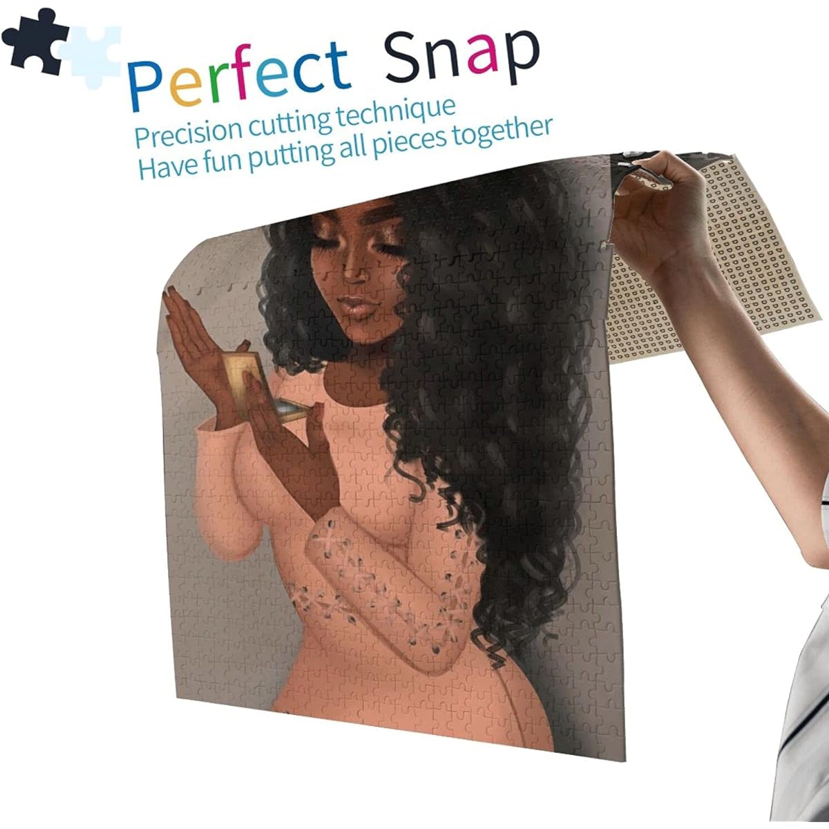 African American Black Girl 1000 Pieces Adult Wooden Puzzle Decoration Pattern DIY Puzzle Home Decoration for Friends