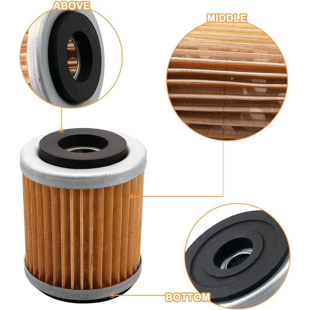 Cyleto Oil Filter for Yamaha YFM350 YFP350 YFM350X Warrior YFM350FW YFM400 Big Bear Wolverine YZ426F YZ250 YZ400F (Pack of 6)