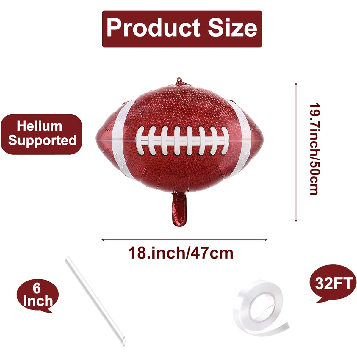 12 Pieces 21 Inch Large Foil Football Balloons Football Shaped Aluminum Foil Balloons Sports Theme Super Bowl Party Supplies Birthday Decorations