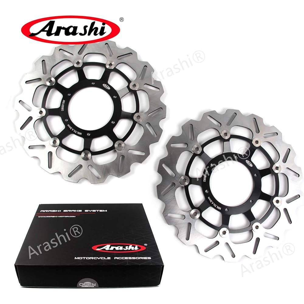 Arashi Front and Rear Brake Disc Rotor for Honda CBR600RR PC37 PC40 2003-2020 Motorcycle Replacement Accessories 2004 2005 2006 2007 2008 2009 Black CBR1000RR 04-05