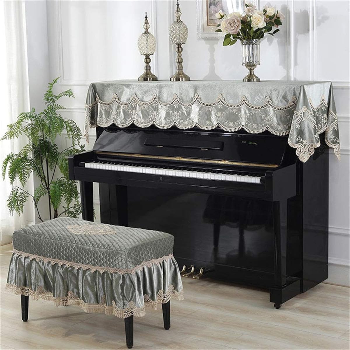 Digital Piano Dust Cover Modern Piano Towel Full Cover Dustproof Clean 90x220cm for Universal Piano (Color: B, Size: Free size)