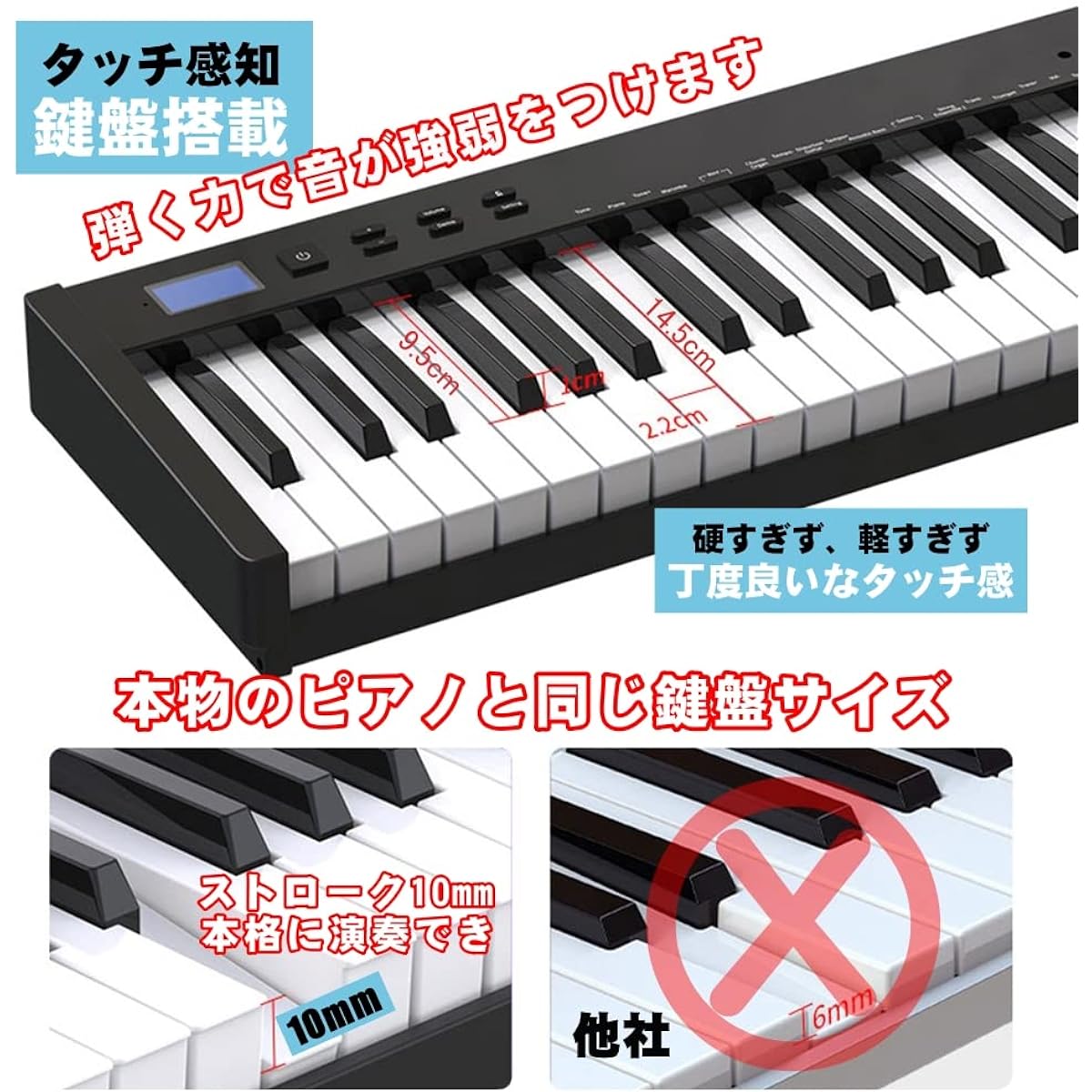 iano Stand Set] NikoMaku Electronic Piano, 88 Keys, SWAN-S, Japanese Language, MIDI Compatible, Compact, Lightweight, Two Stereo Speakers, Slim Design, Rechargeable, Beginner, Stand, Soft Case, Pedal, Practice Earphones, Keyboard Stickers Included, White