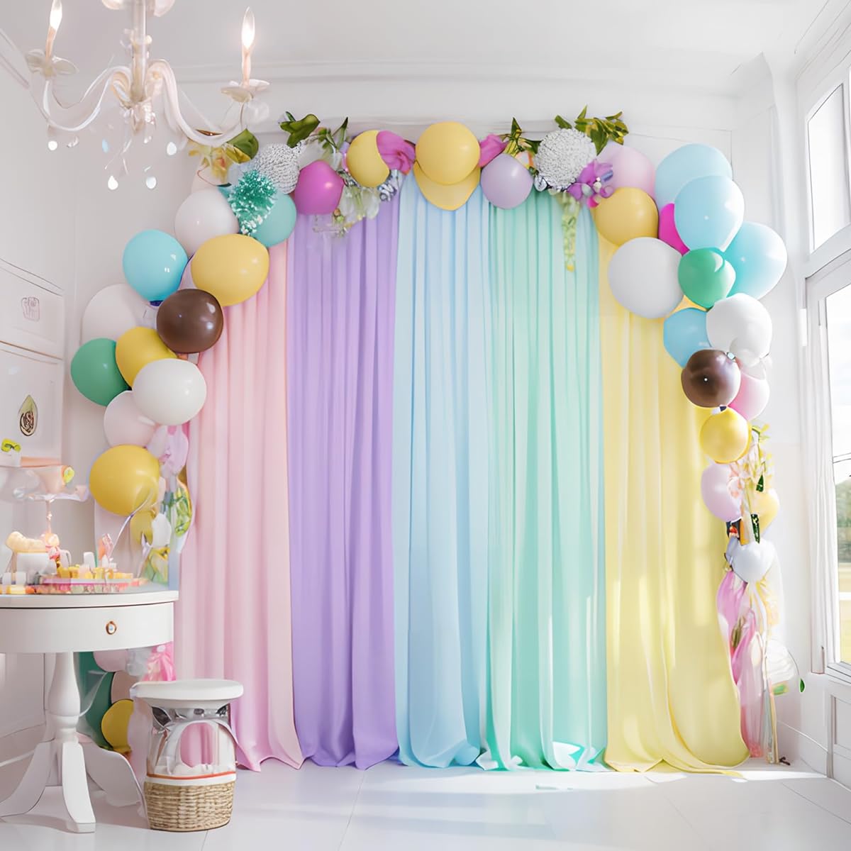Unicorn Backdrop Pastel Rainbow Backdrop Girls Birthday Baby Shower Unicorn Theme Party Decorations 10x7ft