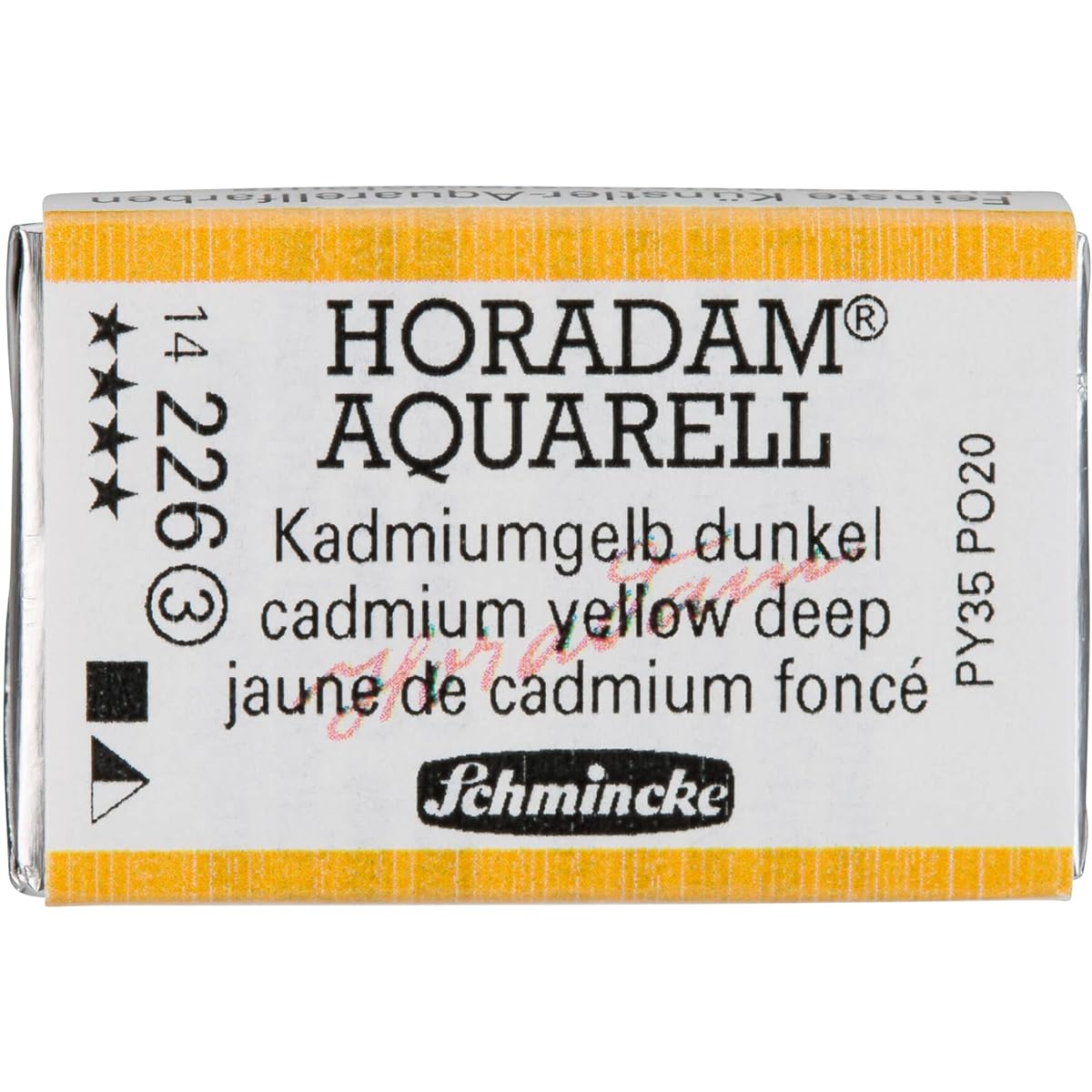 Schmincke Horadam Transparent Watercolor Paint, Full Pan, Cadmium Yellow Deep