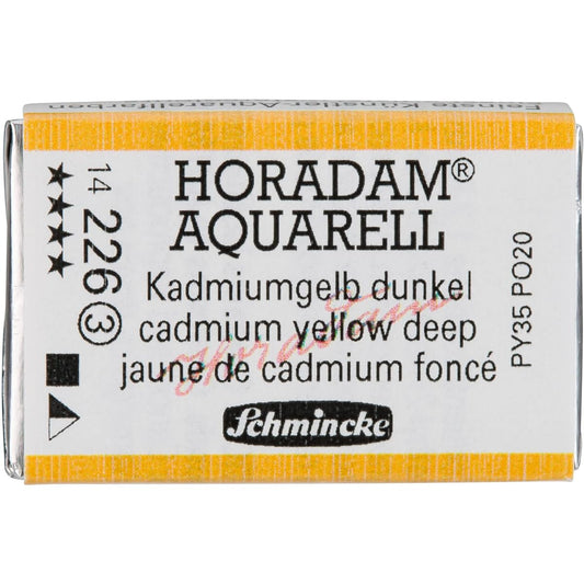 Schmincke Horadam Transparent Watercolor Paint, Full Pan, Cadmium Yellow Deep