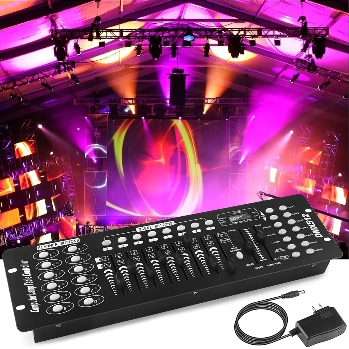 FODEXAZY DMX Controller 192 Channel DMX 512 Light Controller DMX Console Stage Light Controller Panel for DJ/Show/Party/Bar/Disco/Club/Live/Stage Lighting/Running/Program Editing