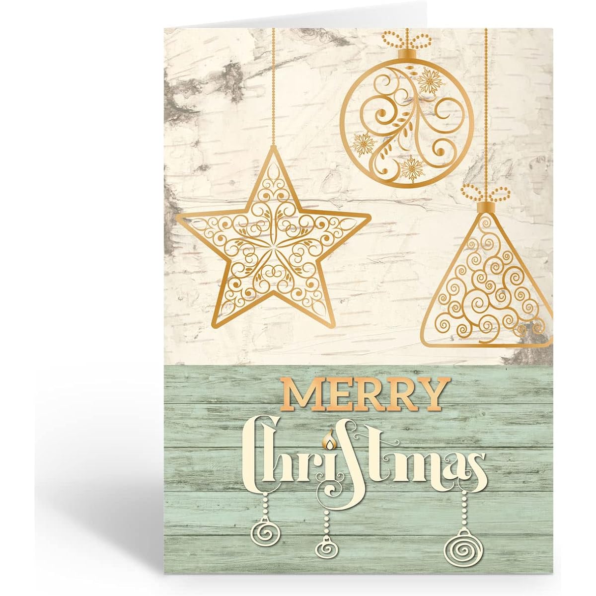 Stonehouse Collection Rustic Merry Christmas Cards - 12 Holiday Boxed Cards & Envelopes - Traditional - Made in the USA