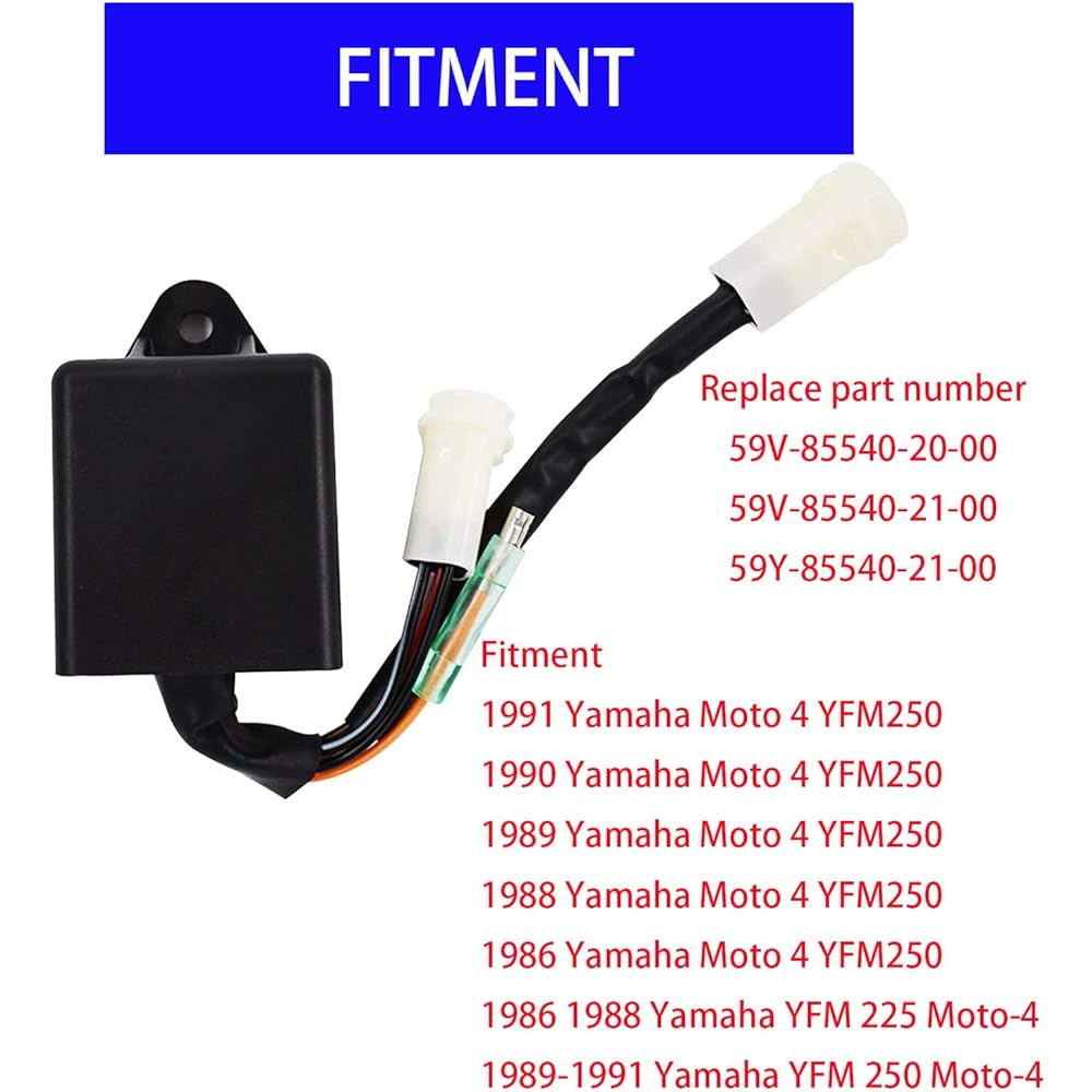 CDI Box Replacement Yamaha YFM 225 250 Moto 4 1986 1988 1989 1990 1991 59V-85540-20-00 59V-85540-21-00 59Y-85540-21-00