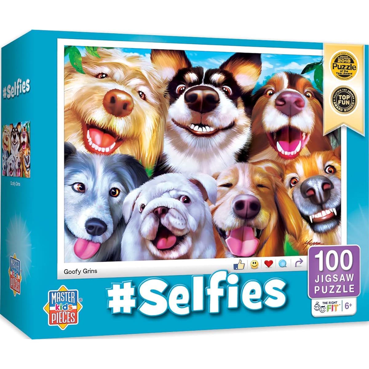 MasterPieces Selfies 100 Right Fit Mass Puzzles Collection - Goofy Grins 100 Piece Jigsaw Puzzle