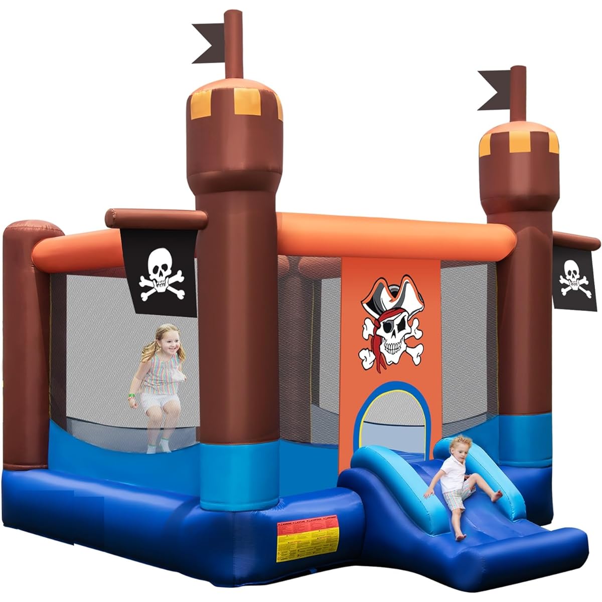 BOUNTECH Inflatable Bounce Castle, Large Bouncy House for Kids Ages 5-12, Indoor/Outdoor/Party Fun with Large Jumping Area, Mesh Walls, Pirate Theme, Toddler Bounce House, Backyard, Birthday Gift