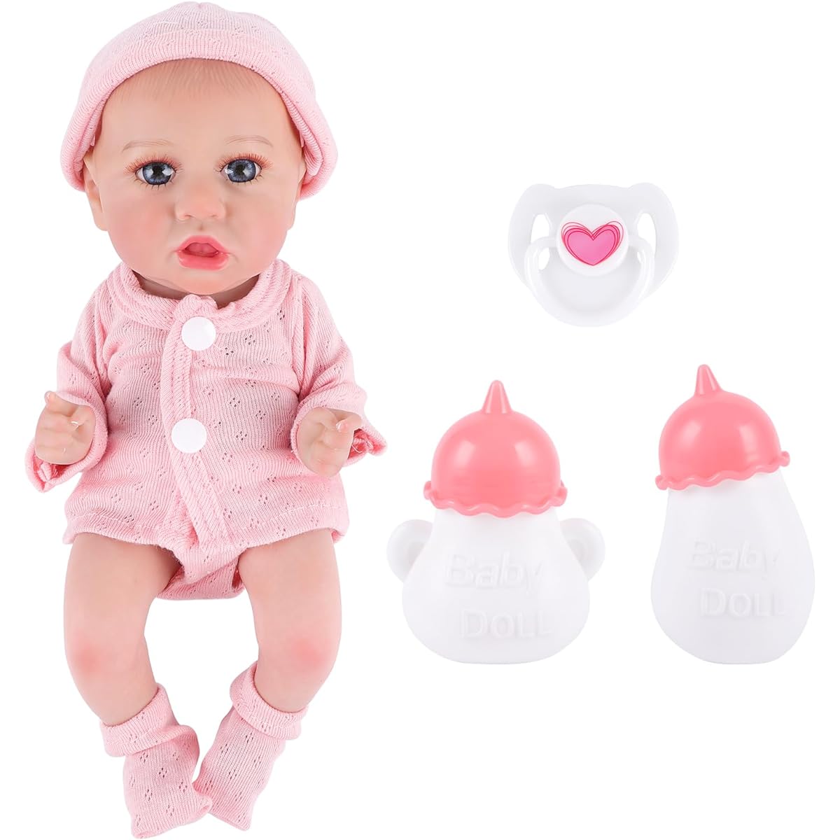 BABESIDE Reborn Baby Doll Girl - 12 Inch Full Body Vinyl Realistic Newborn Baby Doll Soft Body Realistic Newborn Doll Posable with Gift Box