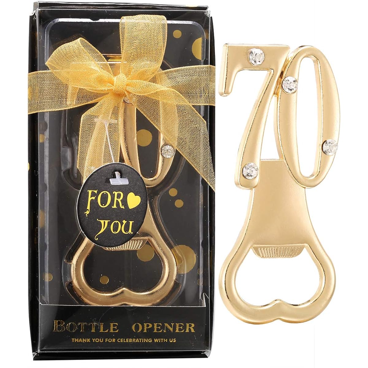 Creative Bottle Opener Set of 24 40th Birthday Party Favors 40th Anniversary Party Gifts Black and Gold Theme 40th Birthday Party Favors Souvenirs Guest Decorations (24, Gold 40)