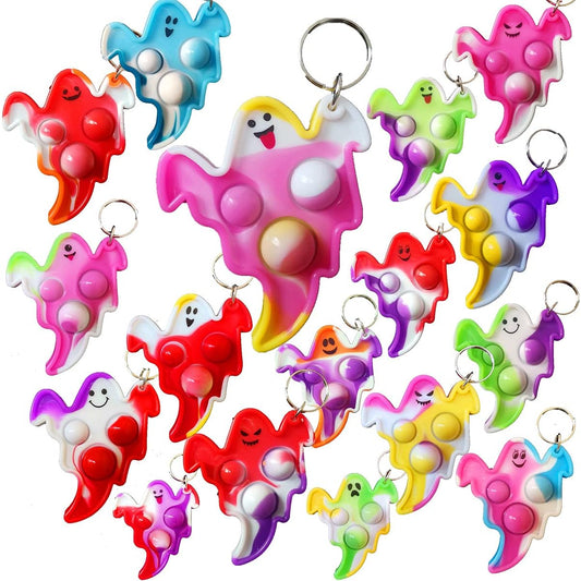 30 Pack Ghost Push Fidgets Bubble Mini Pop Fidgets for Teens and Kids Small Birthday Halloween Party Favors Classroom Student Prizes Gifts