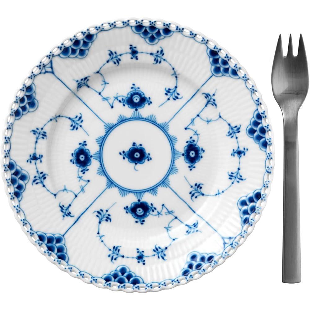 [Regular Imported Product] Royal Copenhagen Blue Fluted Full Lace Plate Dish 19cm Wedding Gift Present 1017238