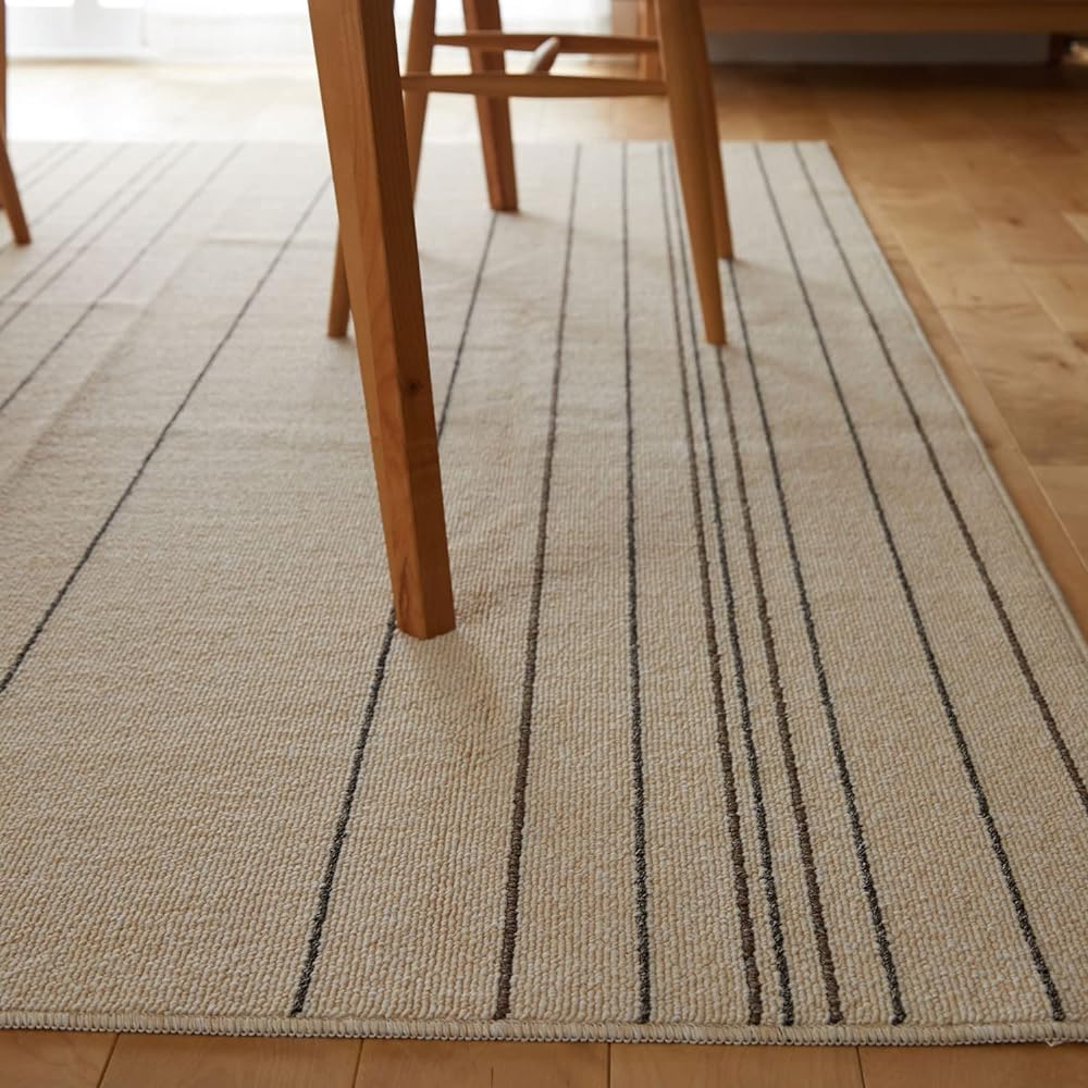 Suminoe Rug Ivory 110 x 130cm Washable Wire Line 13286544