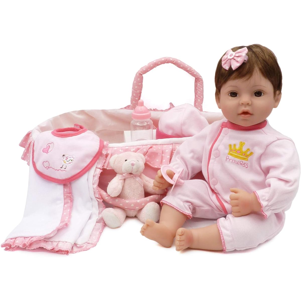 CHAREX Reborn Baby Doll, Handmade Lifelike Reborn Doll Toddler Doll, 18" Weighted Realistic Girl Doll, Soft Body Toy Gift Set for Ages 3+