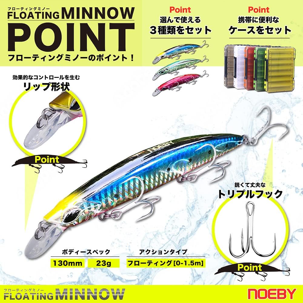 Fishing lure floating minnow surf lure with case