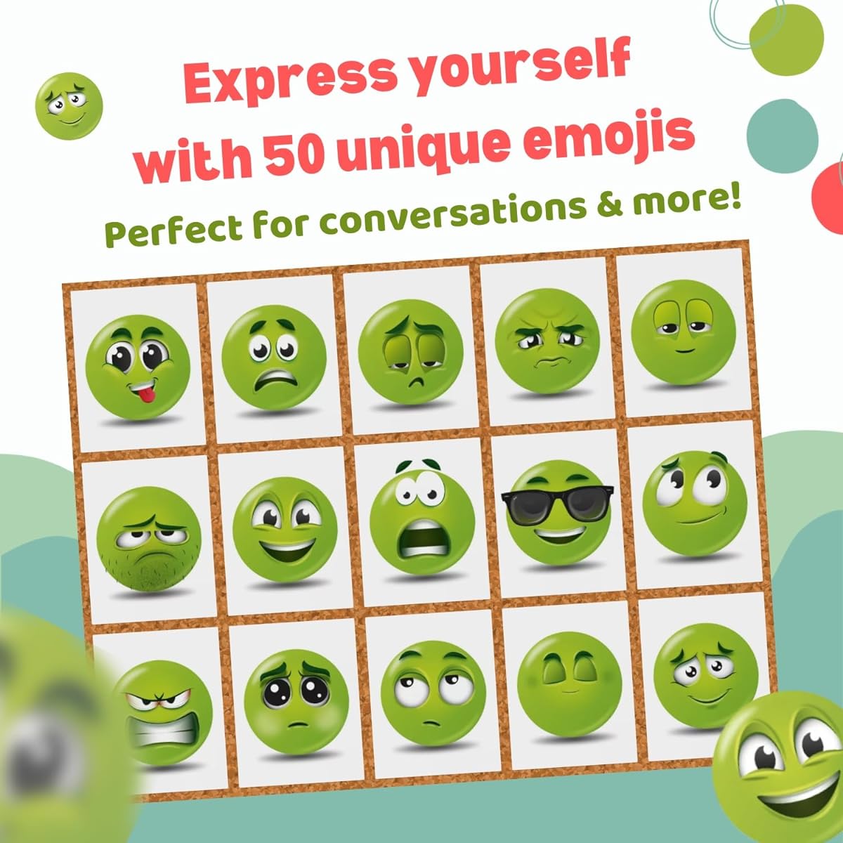 Emoji Cards - 50 Unique Flash Cards | Fun Icebreaker & Team Building Tool to Stimulate Conversations About Emotions, Feelings & Experiences