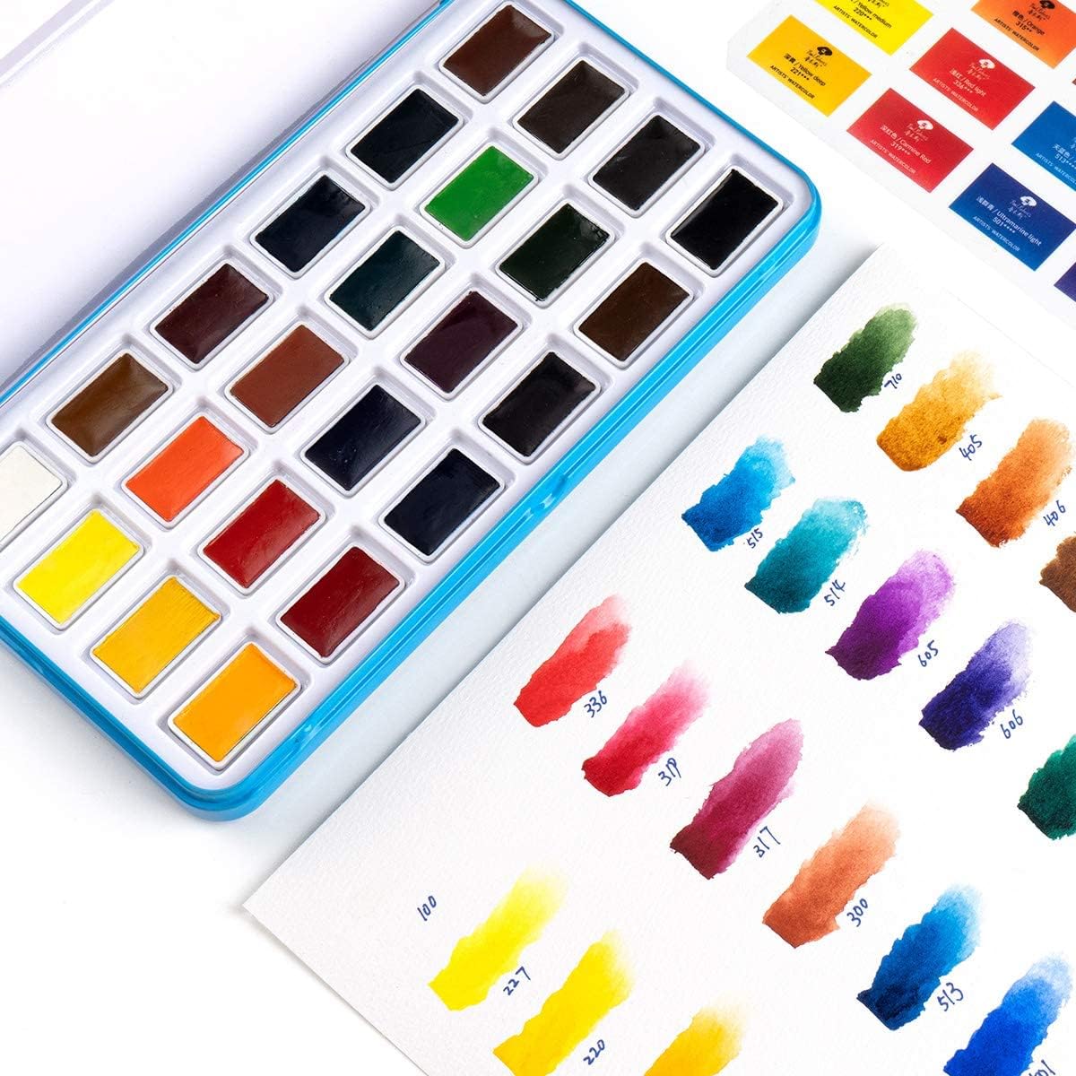 Paul Rubens Watercolor Paints, 24 Vivid Colors, Student Grade Watercolor Paints, Full Pan Set for Artists, Beginners, Students, and Kids
