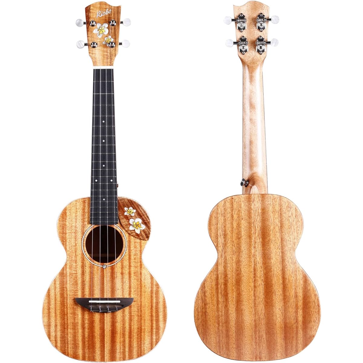 Riobo Ukulele Beginner Set Plumeria Concert Size Hawaii Ukulele Mahogany Wood Single Plate Ukulele