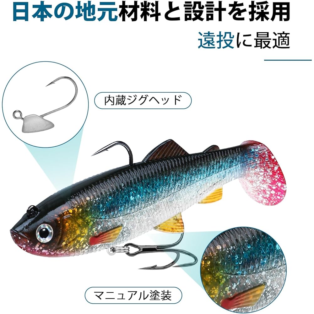 TRUSCEND Denmori [Soft Jig Head] Lure Fishing Fishing Lure Egging Realistic 5g/10g/12g/18g/22g/36g Various sizes Suitable for saltwater and freshwater Minnow Trout Seabass Bluefish Spanish mackerel and other various fish