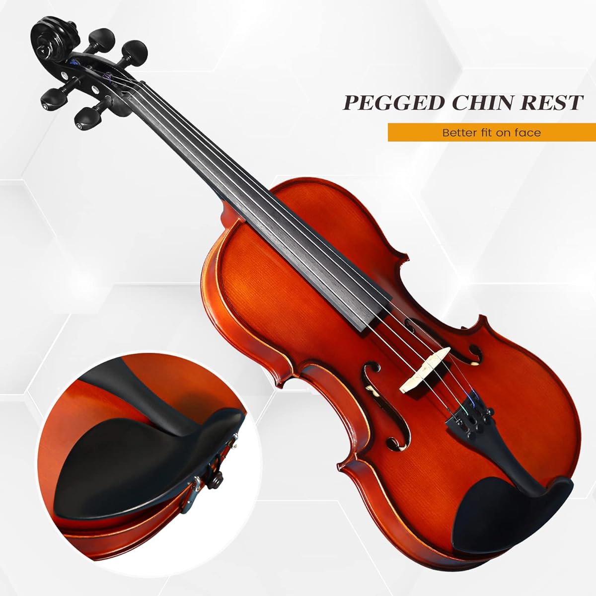 Asmuse Full Size 4/4 Violin Kit Premium Solid Wood Starter Violin with Bow Case for Beginners Adults Kids (Red)