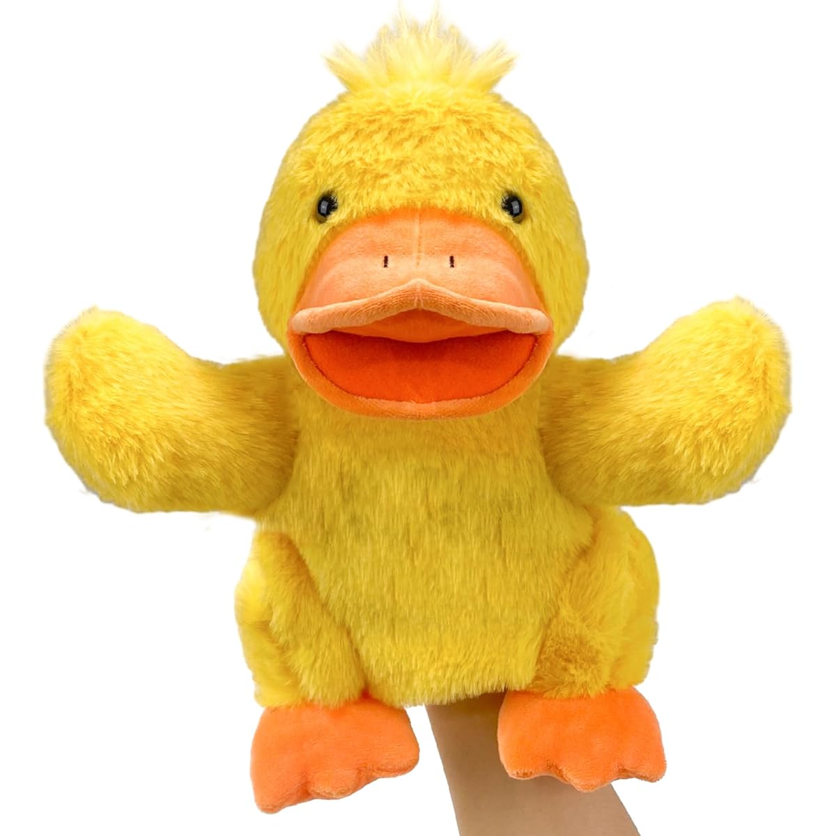 Okegztoa Hand Puppet Duck Puppet 9 Inch Realistic Stuffed Toy for Toddlers Duck Stuffed Toy Puppet for Kids with Movable Mouth Duck Animal Hand Puppet for Adults Hand Puppet 1-3
