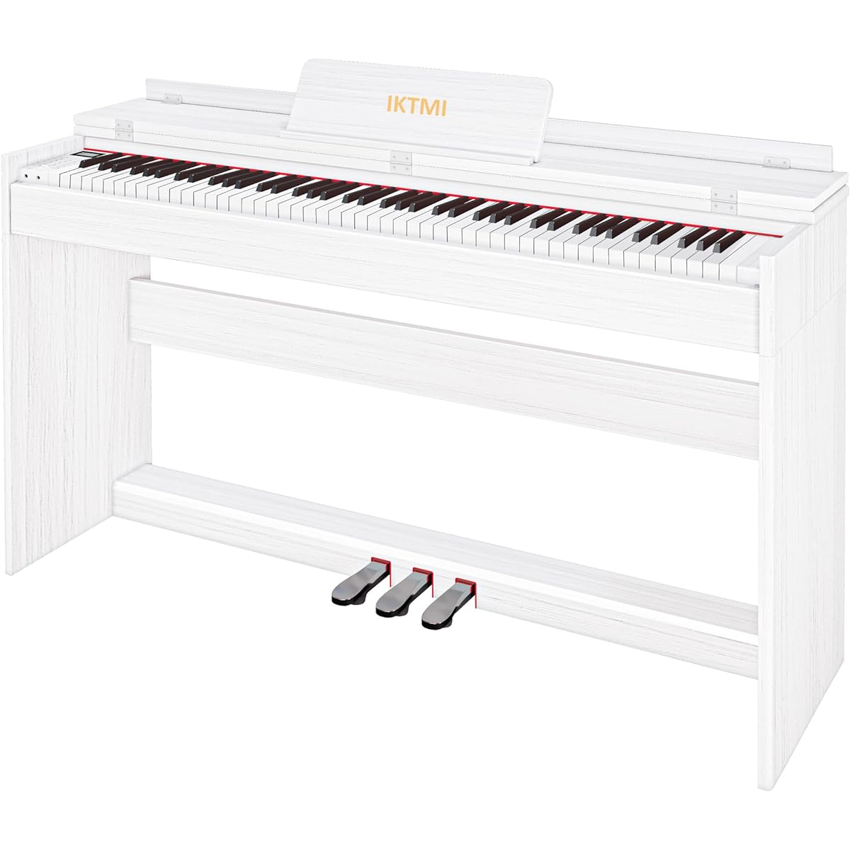 IKTMI Digital Piano, Hammer Action, 88 Keyboard, Wooden Piano, 88 Keys, 3 Pedal Included, Upright Piano, Digital Piano, Popular, Electronic Piano, MIDI Compatible, Practice for Adults, Children, Beginners, White