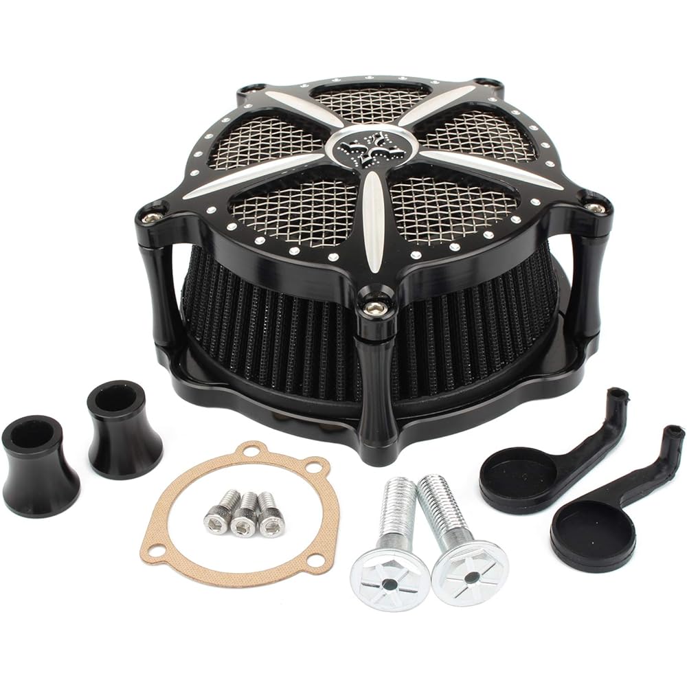 Motorcycle Air Cleaner Black Cross Intake Filter Kit for Sportster Iron 883 XL1200 XL883 48 72 1991-2022
