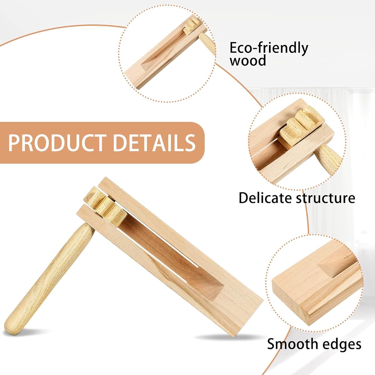 12 Pieces Wooden Ratchet Noise Maker Traditional Mexican Rattle Ratchet Musical Instrument Toy Sports Event Party Favor Celebration Birthday Gift Football Game 6 x 5.5 x 1.4 inch